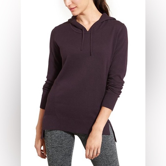 Athleta Sweaters - Athleta Winding River Hoodie Sweater in Wild Raisin Purple, Size Small